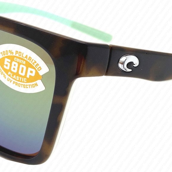 Costa Del Mar Panga 580P Shiny Tortoise White Seafoam Polarized Sunglasses - Picture 7 of 11